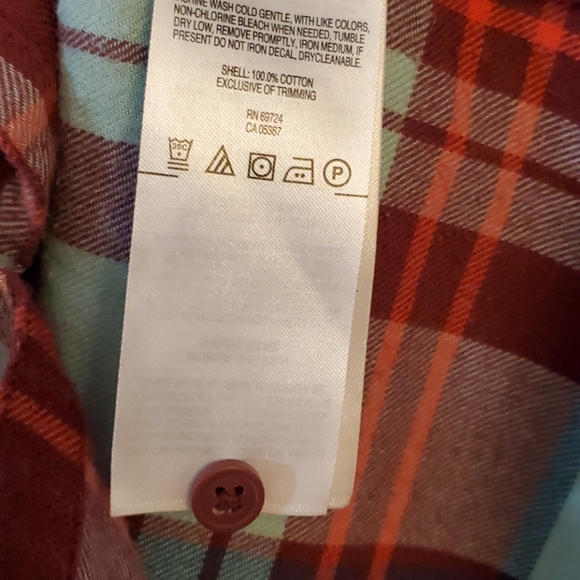 Ladies Columbia 100% Cotton Flannel Plaid Shirt Med 36-38 - Picture 3 of 11